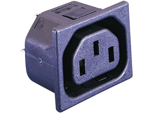 Bulgin PX0695/15/28 IEC-kontakt PX Anslutning, infälld vertikal Antal poler: 2 + PE 10 A Svart 1 st