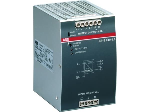 ABB CP-E 24/10.0, 115 - 230 V, 10 A, Grå, 83 mm, 123,6 mm, 123,6 mm