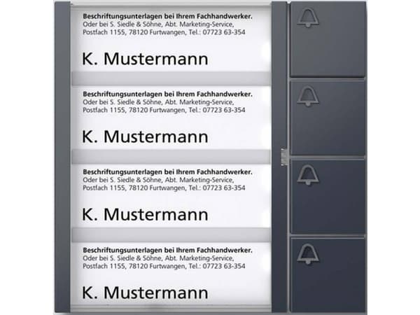 Siedle 210004910-00, Samtalsknapp, modul, Antracit, Siedle, IP54, -20 - 55 ° C, 99 mm