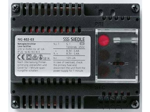 Siedle NG 402-03, Sort, Siedle, 200 mA, CE, 107 mm, 60 mm