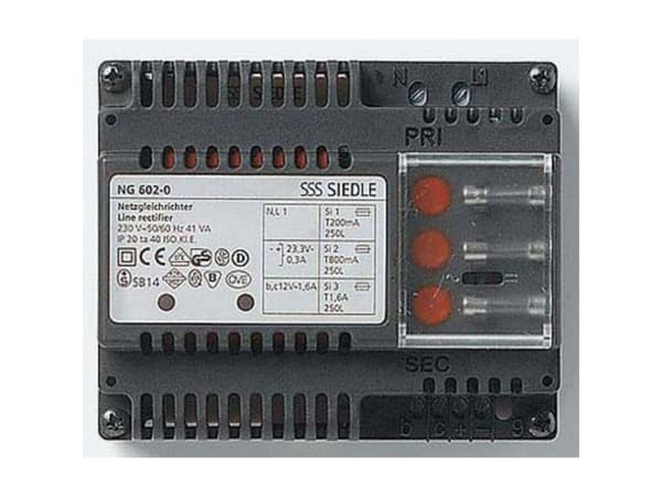 Siedle NG 602-01 DE, Strømforsyning, Sort, Siedle, 200 mA, 107 mm, 66 mm