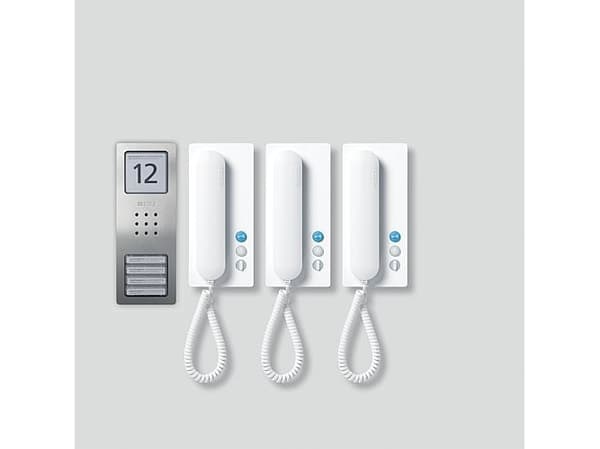 Siedle SET CA 812-3 E/W, Koblet med ledninger (ikke trådløs), Rustfritt stål, Hvit, Vegg