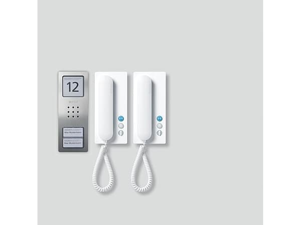 Siedle SET CA 812-2 E/W, Koblet med ledninger (ikke trådløs), Rustfritt stål, Hvit, Vegg Rustfritt stål, Hvit