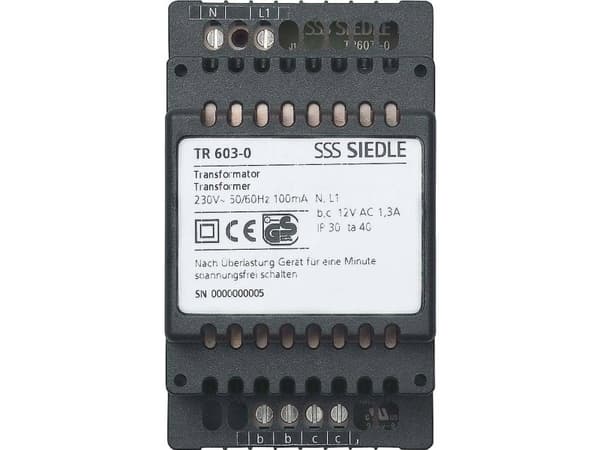 Siedle TR 603-0, Strømforsyning, Sort, Siedle, CE, 0 - 40 °C, 53,5 mm