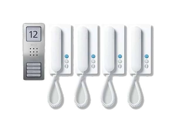 Siedle SET CA 812-4 E/W, Koblet med ledninger (ikke trådløs), Rustfritt stål, Hvit, Vegg
