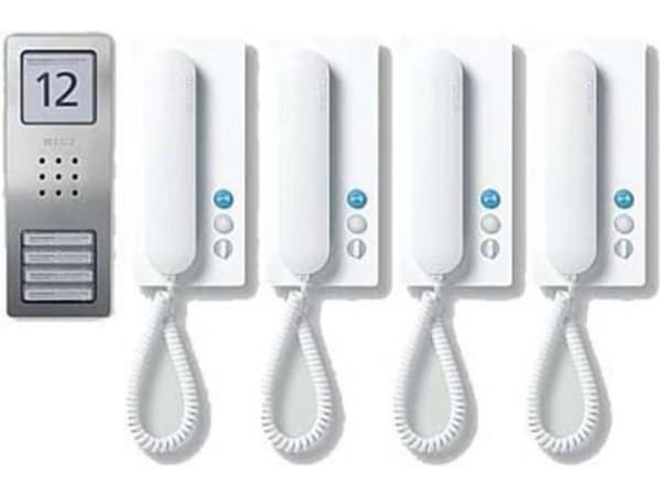 Siedle SET CA 812-4 E/W, Koblet med ledninger (ikke trådløs), Rustfritt stål, Hvit, Vegg