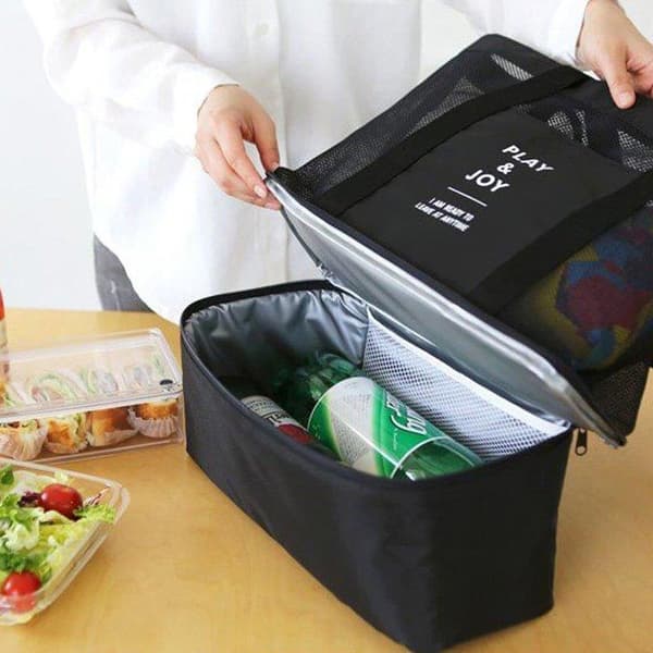 Strandtaske / Picnic Skuldertaske med Dobbelt Kølefolie