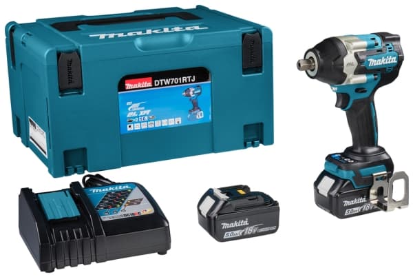 Makita DTW701 - Støtskiftenøkkel - trådløs - 1/2" firkantdrev - 700 N·m - 2 batterier - 18 V