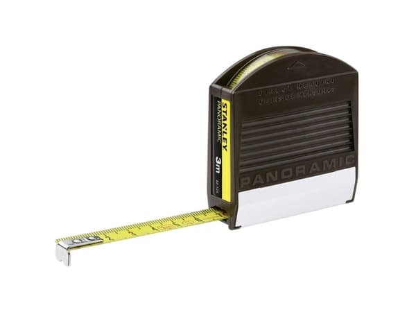 Stanley 0-32-125, ABS synthetics, Svart, Gul, 3 m, 12,5 mm