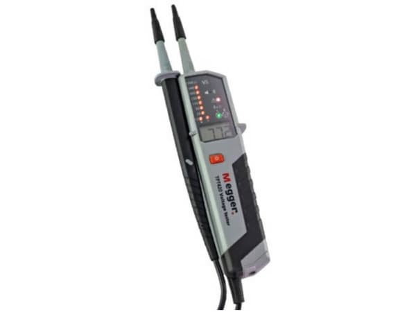 Megger kaksinapainen jännitetesteröintilaite CAT IV 1000 V LED, LCD, akustiikka