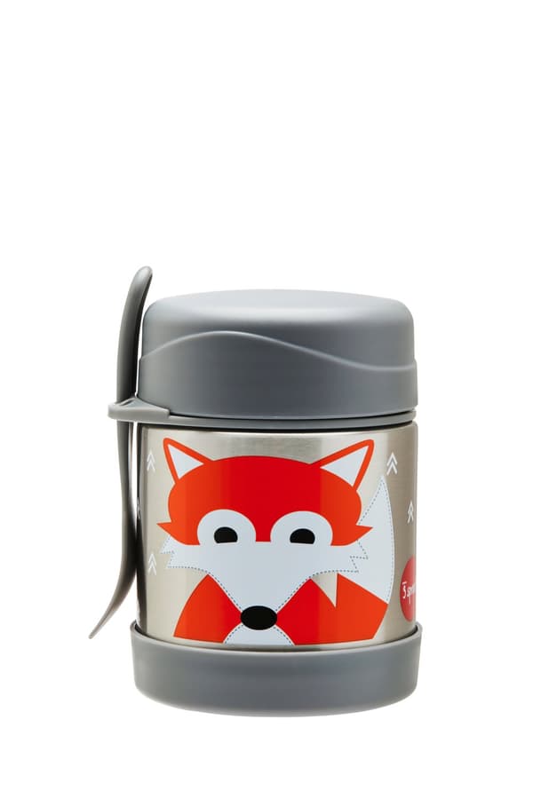 3 Sprouts - Stainless Steel Food Jar and Spork - Gray Fox