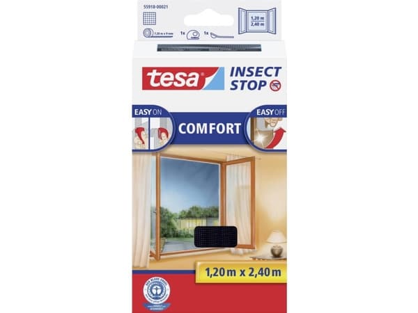 TESA Insect Stop Comfort, 1200 x 10 x 2400 mm, 200 g, Silver, 454 g