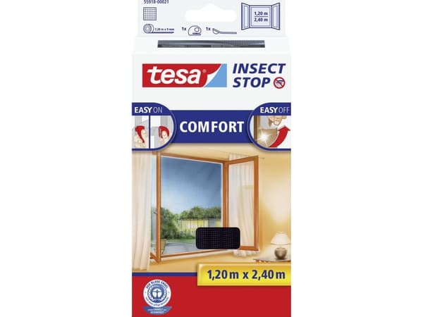TESA Insect Stop Comfort, 1200 x 10 x 2400 mm, 200 g, Silver, 454 g