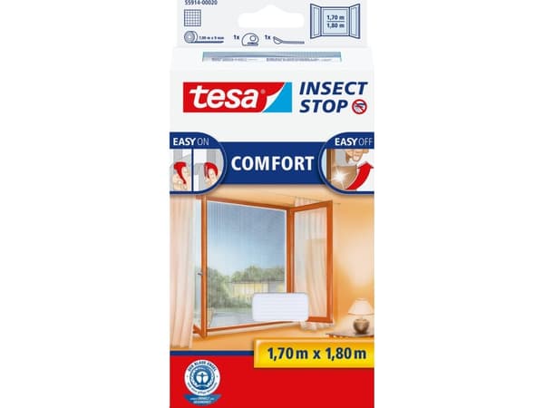TESA Insect Stop Comfort, 1700 x 10 x 1800 mm, 141 g, Valkoinen, 454 g