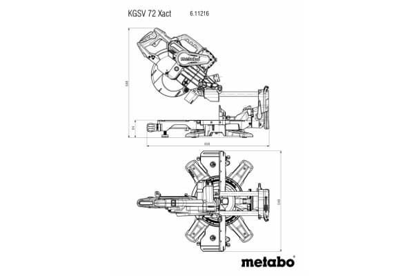 Metabo KGSV 72 XACT - Skyvbar kombigjæresag - 1500 W - 216 mm