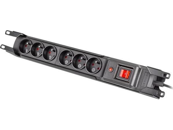 Armac M6 Rack - Effektband - AC 230 V - 3680 Watt - ingång: ström - utgångskontakter: 6 (6 x IEC 60320) - 19" - 1.5 m sladd - svart