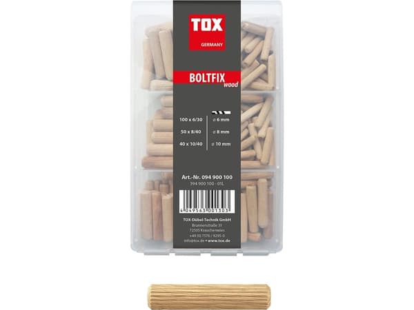 Fischer 536091, Kit med skruv och väggplugg, Plast, 140 styck, Låda, 70 x DuoPower 6 x 30, 40 x DuoPower 8 x 40, 15 x DuoPower 10 x 50, 15 x DuoPower