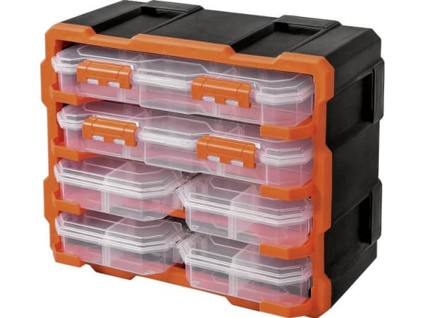 Alutec Sortimentskuffert-sæt (L x B x H) 38 x 18 x 32 mm Variabel underopdeling Indhold 6 Teile