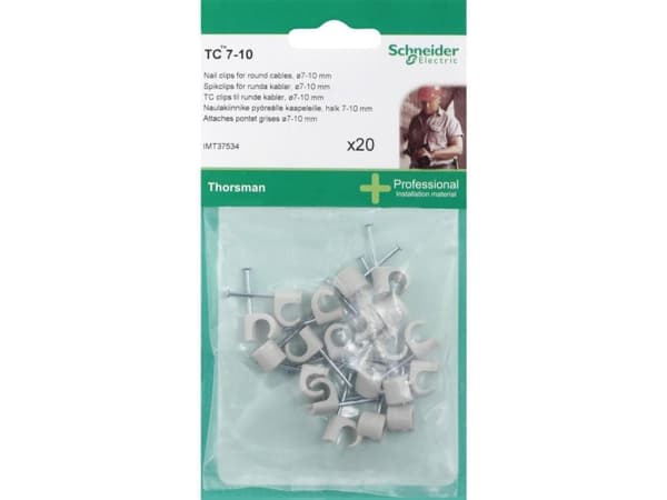 SCHNEIDER ELECTRIC Sömpropp TC 7-10 1.6x25 - ljusgrå - 20 st - I påse för DIY