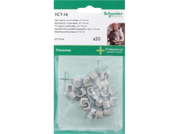 SCHNEIDER ELECTRIC Sömpropp TC 7-10 1.6x25 - ljusgrå - 20 st - I påse för DIY