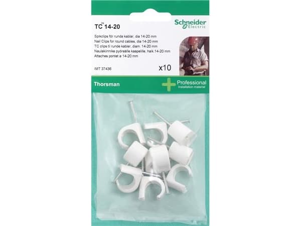 SCHNEIDER ELECTRIC Clips TC 14-20 2,0x35 hvid - 10 stk- I pose for DIY