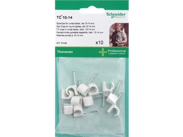 SCHNEIDER ELECTRIC THORSMAN TC 10-14 NAULAKIINNIKE 10KPL VALKOINEN KULUTTAJAPAKKAUS