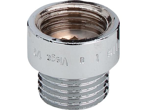 Rødgods gevindfittings Haneforlænger 3/8"x30 mm, muffe/nippel forkromet
