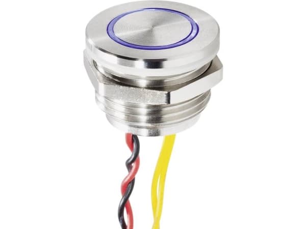 Renkforce RF-4707818 Ringeklokke Med Piezo Enkel Rustfrit stål, Blå 24 V/0,3 A