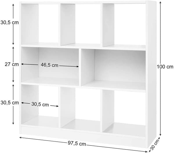 BOGHYLLE OG OPBEVARINGSKABINET 97,5 X 30 X 100 CM