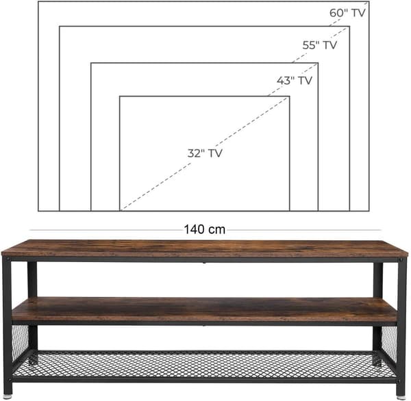 TV BÄNK 140 x 40 x 52 cm Vintage brun / svart