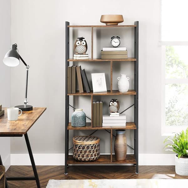 Bokhylla Med Uppdelade Hyllor 74x30x154,5 cm Vintage brun-svart