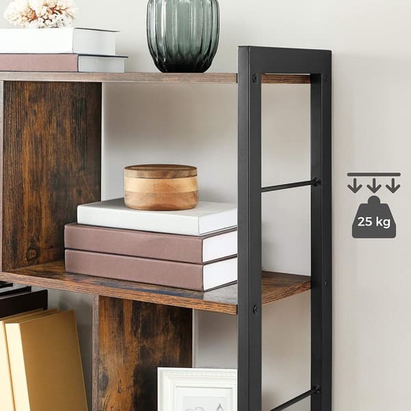 Bokhylla Med Uppdelade Hyllor 74x30x154,5 cm Vintage brun-svart