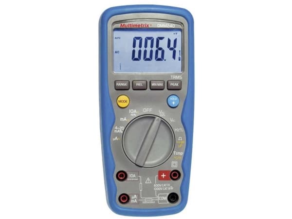 Multimetrix DMM 240 Kädessä pidettävä digitaalinen yleismittari Vesitiivis (IP67) CAT III 1000 V, CAT IV 600 V Näyttö (laskenta): 40000