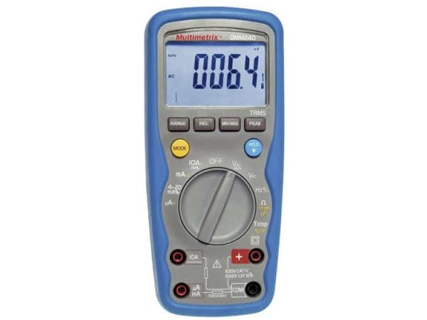 Multimetrix DMM 240 Kädessä pidettävä digitaalinen yleismittari Vesitiivis (IP67) CAT III 1000 V, CAT IV 600 V Näyttö (laskenta): 40000