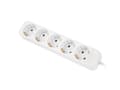 Miniatyrbilde 5 av 5: Lanberg - Flerkoplingslist - AC 230 V - 2500 watt - inngang: power CEE 7/7 - utgangskontakter: 5 (power CEE 7/3) - 3 m kabel - hvit