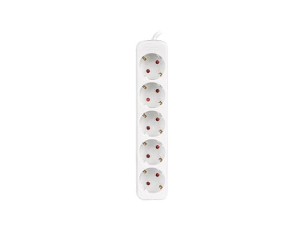 Lanberg - Flerkoplingslist - AC 230 V - 2500 watt - inngang: power CEE 7/7 - utgangskontakter: 5 (power CEE 7/3) - 3 m kabel - hvit