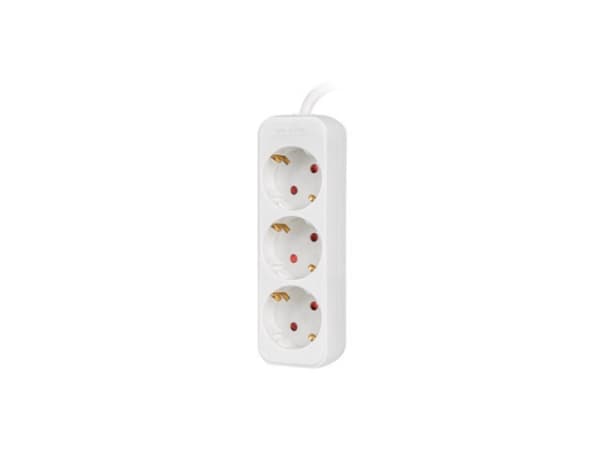 Lanberg - Flerkoplingslist - 2500 watt - inngang: power CEE 7/7 - utgangskontakter: 3 (power CEE 7/3) - 1.5 m kabel - hvit