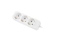 Miniatyrbilde 2 av 5: Lanberg - Flerkoplingslist - 2500 watt - inngang: power CEE 7/7 - utgangskontakter: 3 (power CEE 7/3) - 1.5 m kabel - hvit