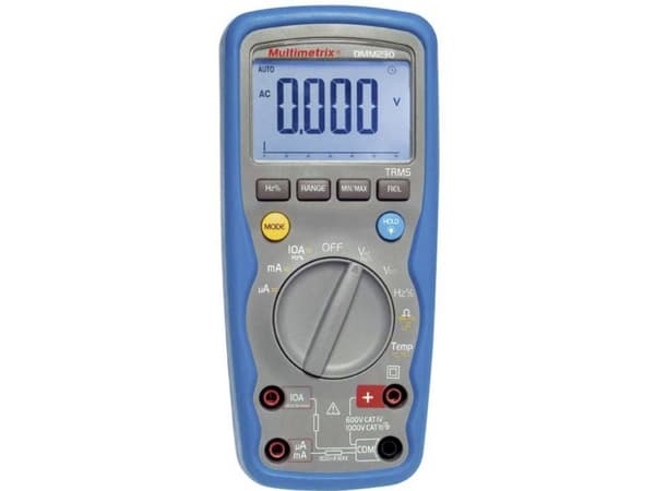 Multimetrix DMM 230 Käsikäyttöinen digitaalinen yleismittari Vesitiivis (IP67) CAT III 1000 V, CAT IV 600 V Näyttö (lukemat): 6000