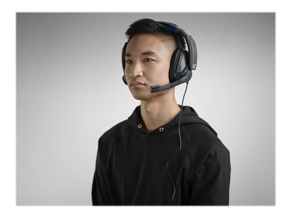 EPOS GSP 300 - Headset - fullstorlek - kabelansluten - 3,5 mm kontakt - ljudisolerande - svart, blå