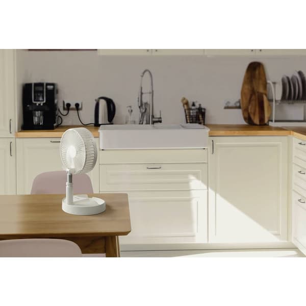 Sygonix USB-fläkt 2.5 W (Ø x H) 197 mm x 975 mm Vit justerbar höjd