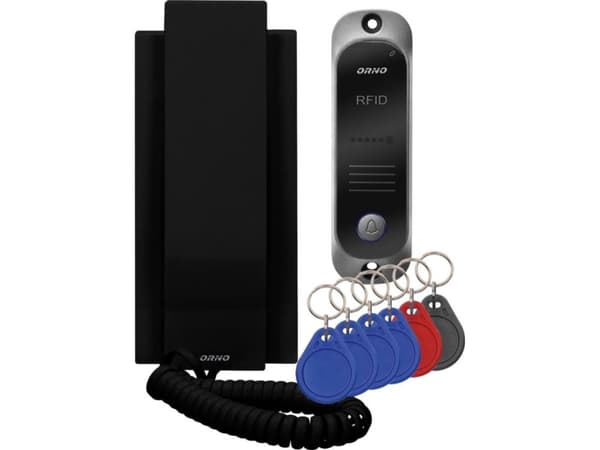Orno enfamilieintercom med intercom og proximity tag-leser, svart AVIOR