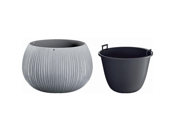 Betoninis dubuo sodo puodas 24 cm pilkas PROSPERPLAST