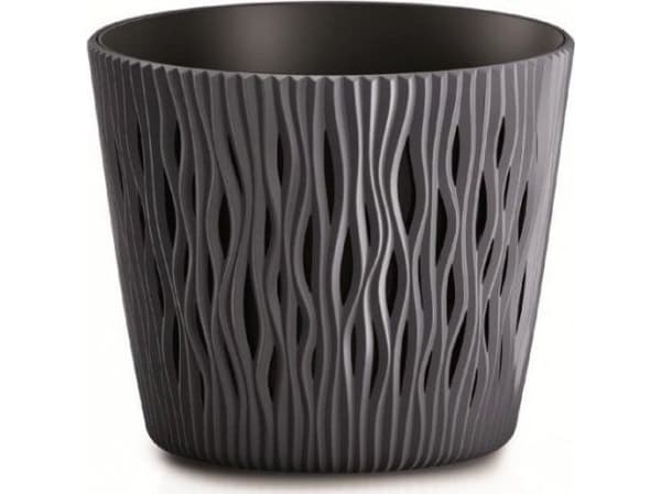 Prosperplast Blomsterpotte SANDY RUND - antrasitt diameter 22cm