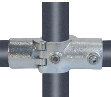 galv. cross - Putkipidikkeet cross, jossa 2 pistorasiaa 48,3 mm x 11/2''. Galva