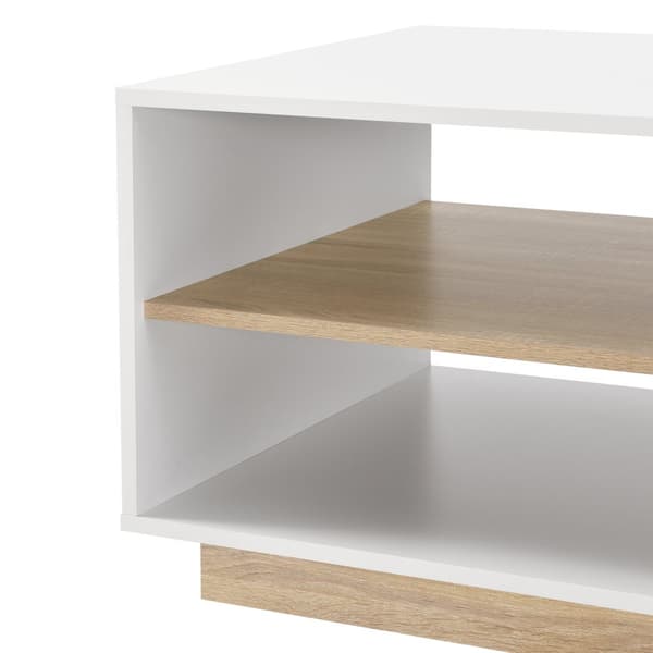 [en.casa] Soffbord Trelleborg-46x100x60cm-melaminbelagd spånskiva-vit-ek