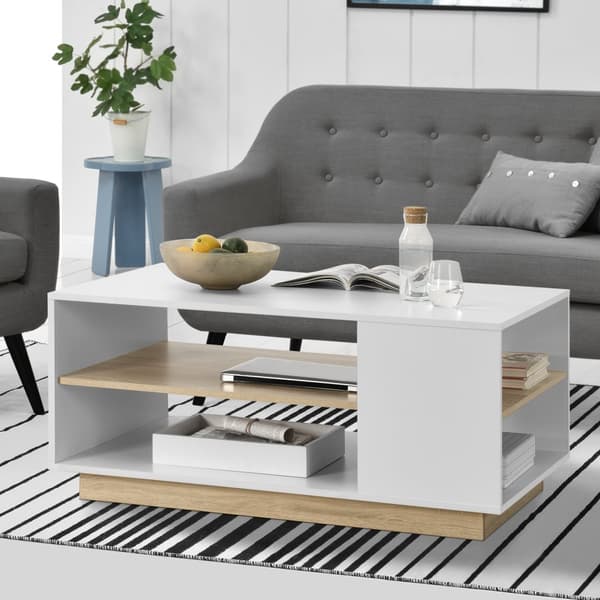 [en.casa] Soffbord Trelleborg-46x100x60cm-melaminbelagd spånskiva-vit-ek