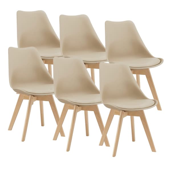 Stol Dubrovnik set om 6 beige [en.casa]