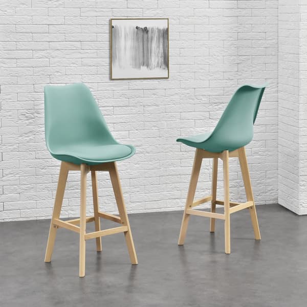 [en.casa] Barstol Lublin set 6-105x48x58cm-bok-PU konstläder-mintfärg
