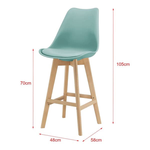 [en.casa] Barstol Lublin set 6-105x48x58cm-bok-PU konstläder-mintfärg